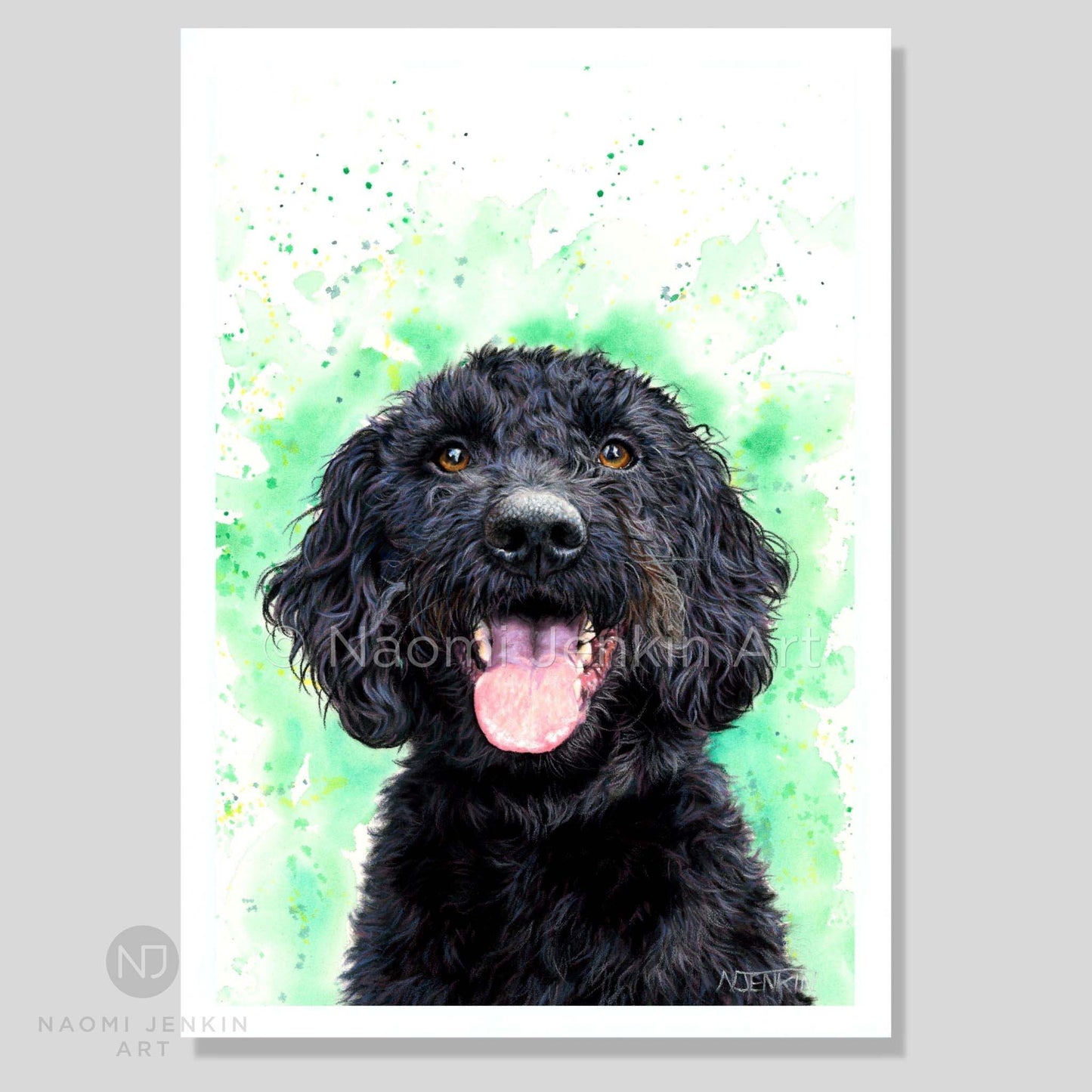 Labradoodle dog art print - Naomi Jenkin Art