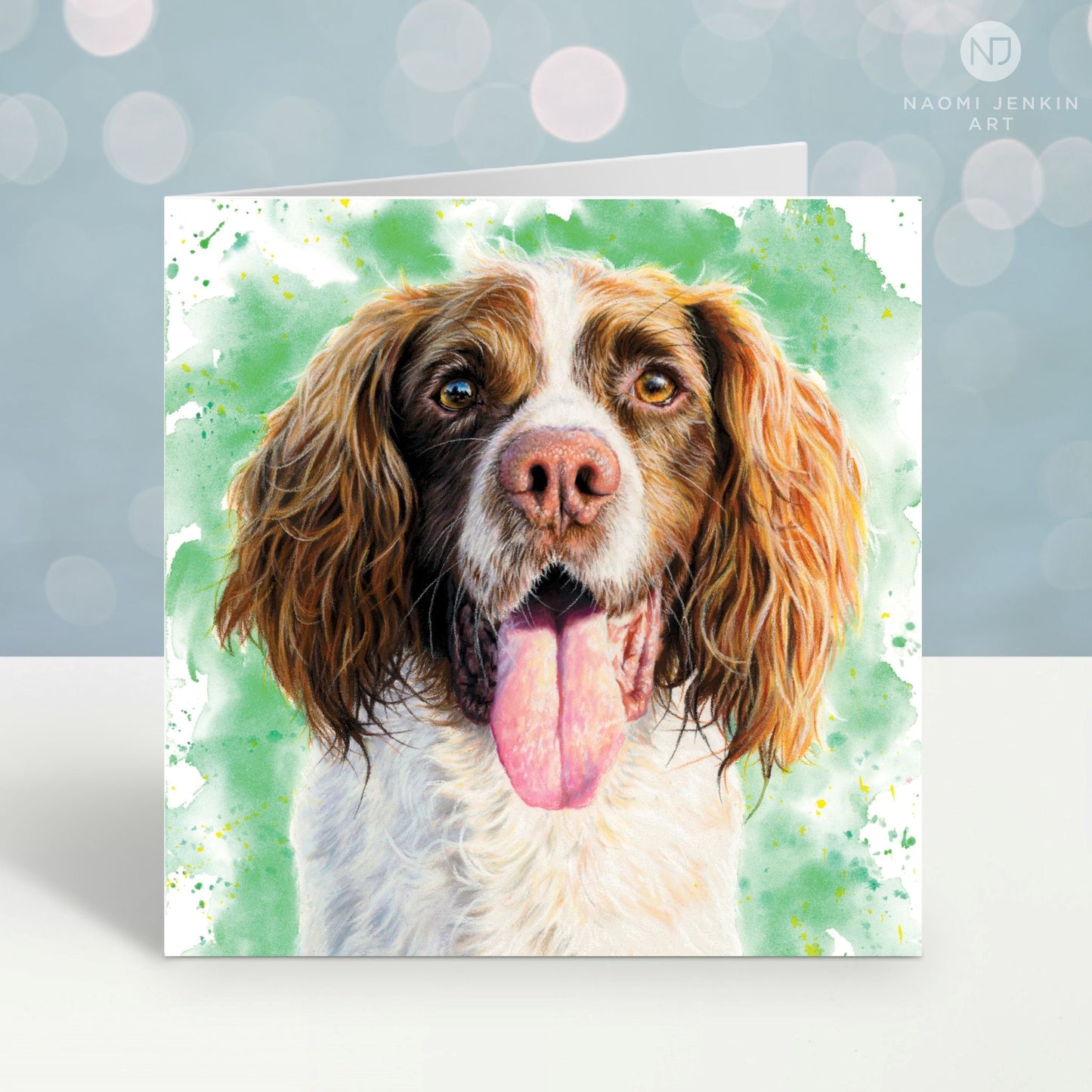 Springer Spaniel greeting card by Naomi Jenkin Art