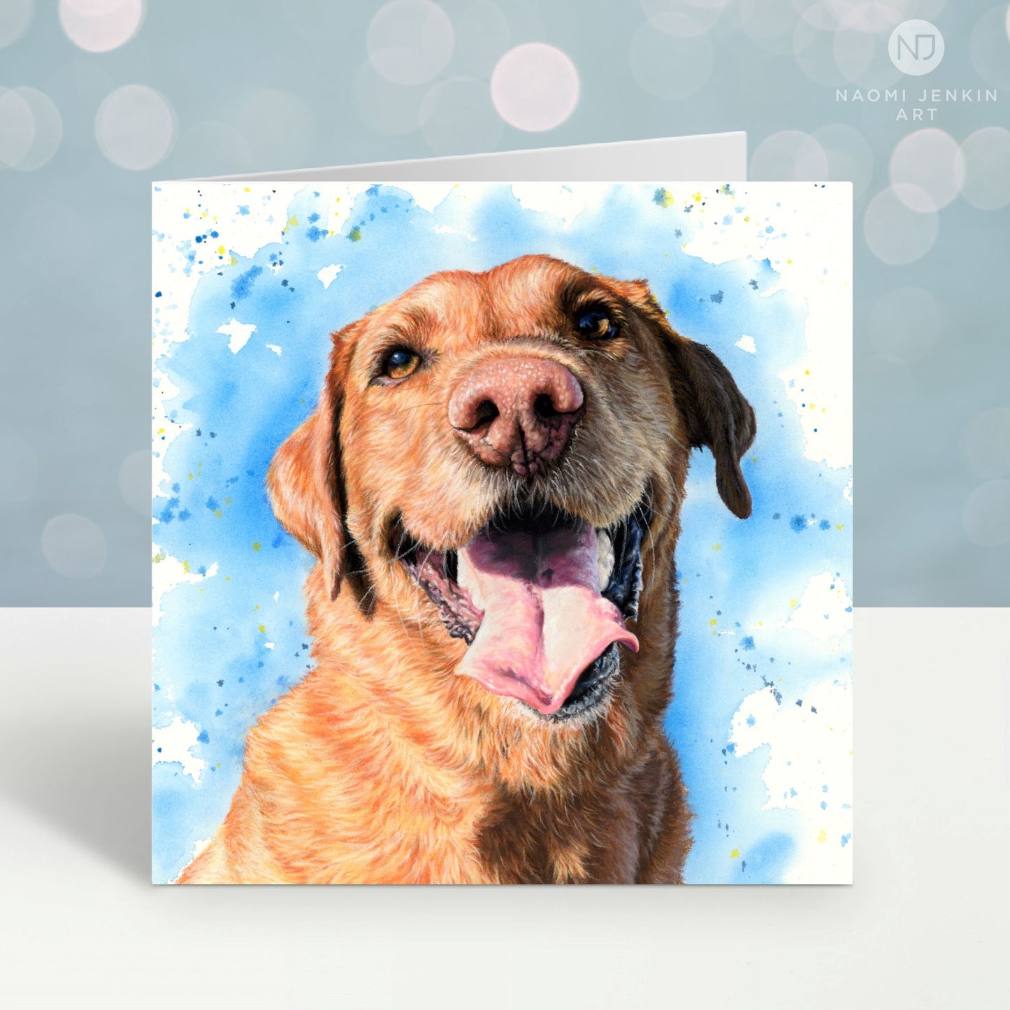 Fox red Labrador greeting card by Naomi Jenkin Art