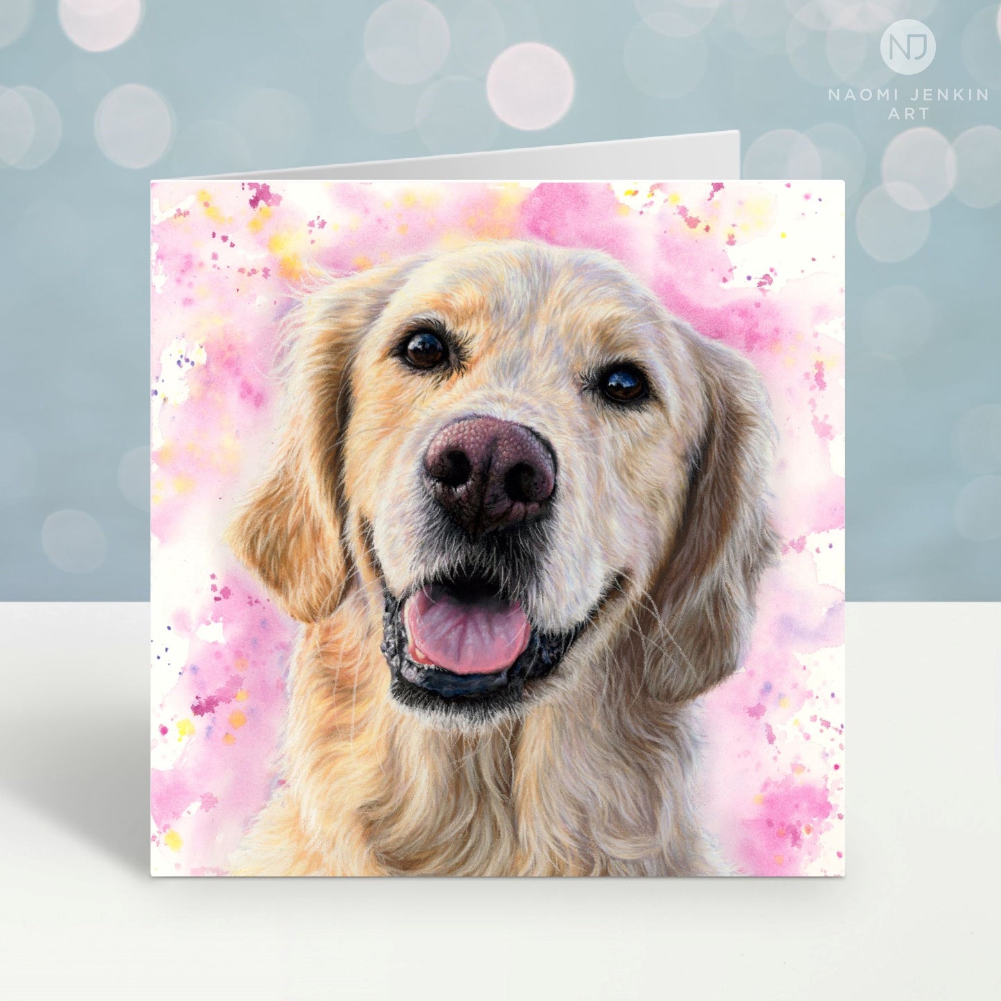 Golden Retriever greeting card by Naomi Jenkin Art