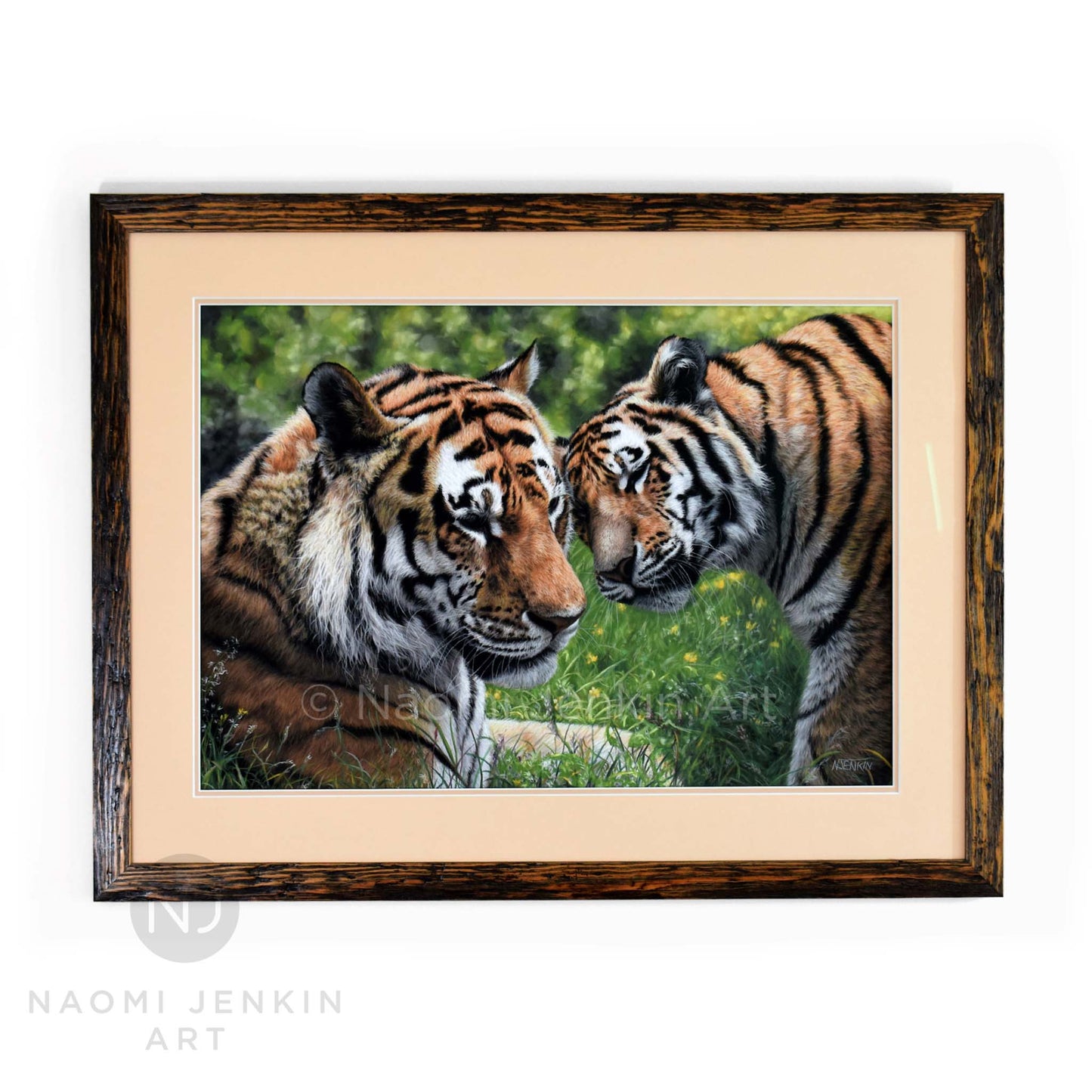 Framed original tiger painting 'Allegiance' by Naomi Jenkin Art
