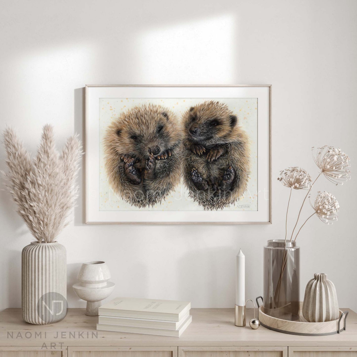 Hedgehog art print by Naomi Jenkin Art.