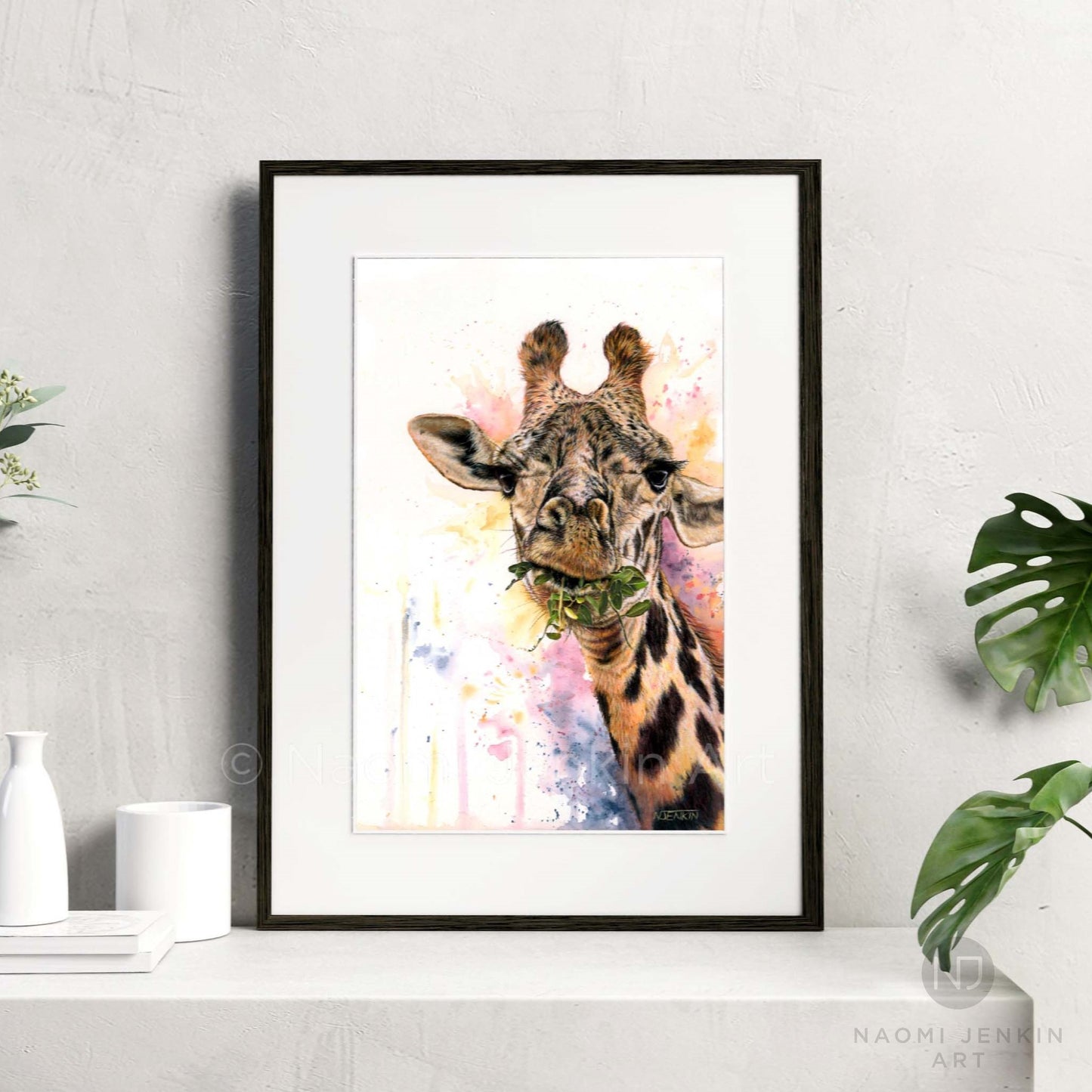 "The High Life" - Giraffe art print by Naomi Jenkin Art