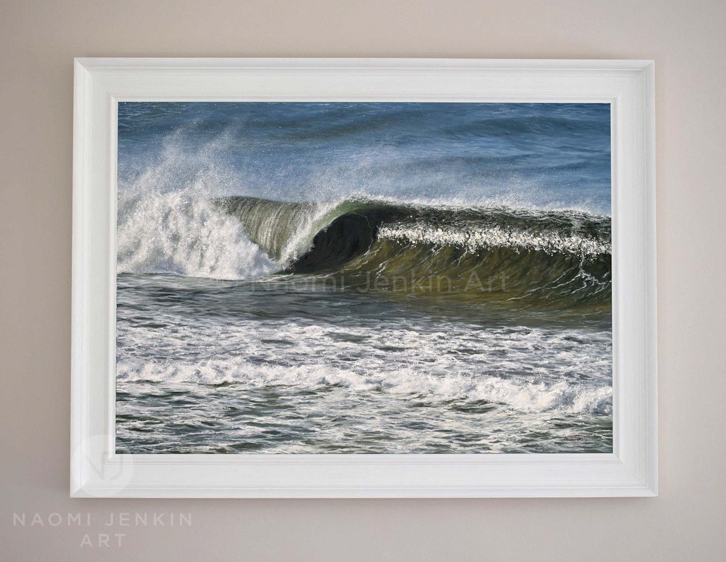 Framed original seascape painting by Naomi Jenkin Art