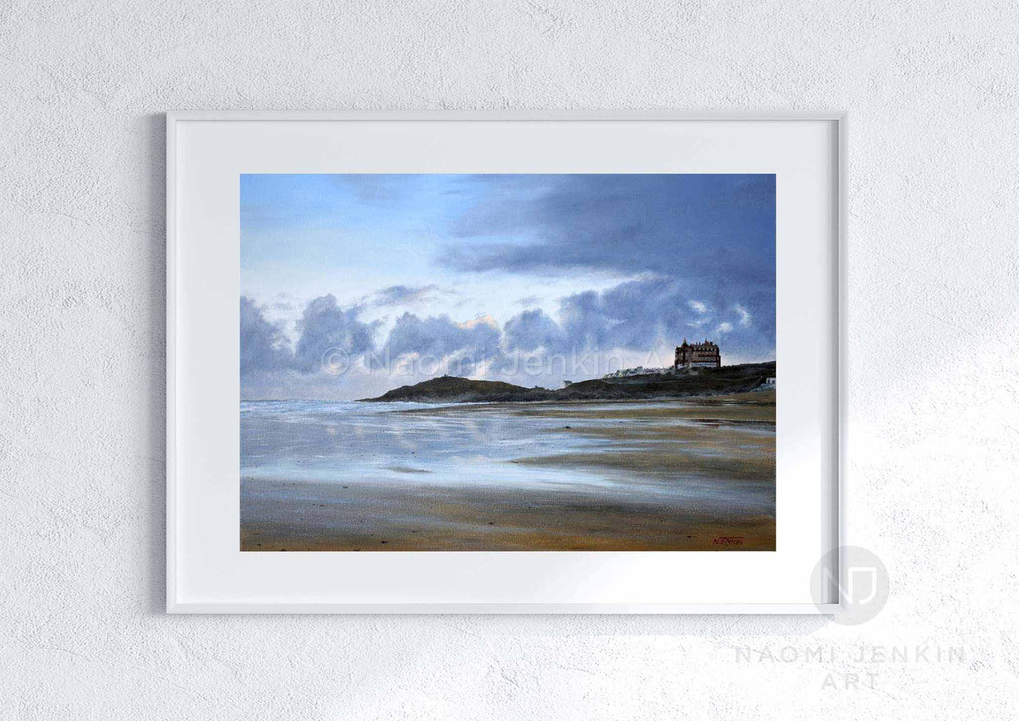 Beach print of Fistral beach by seascape artist Naomi Jenkin