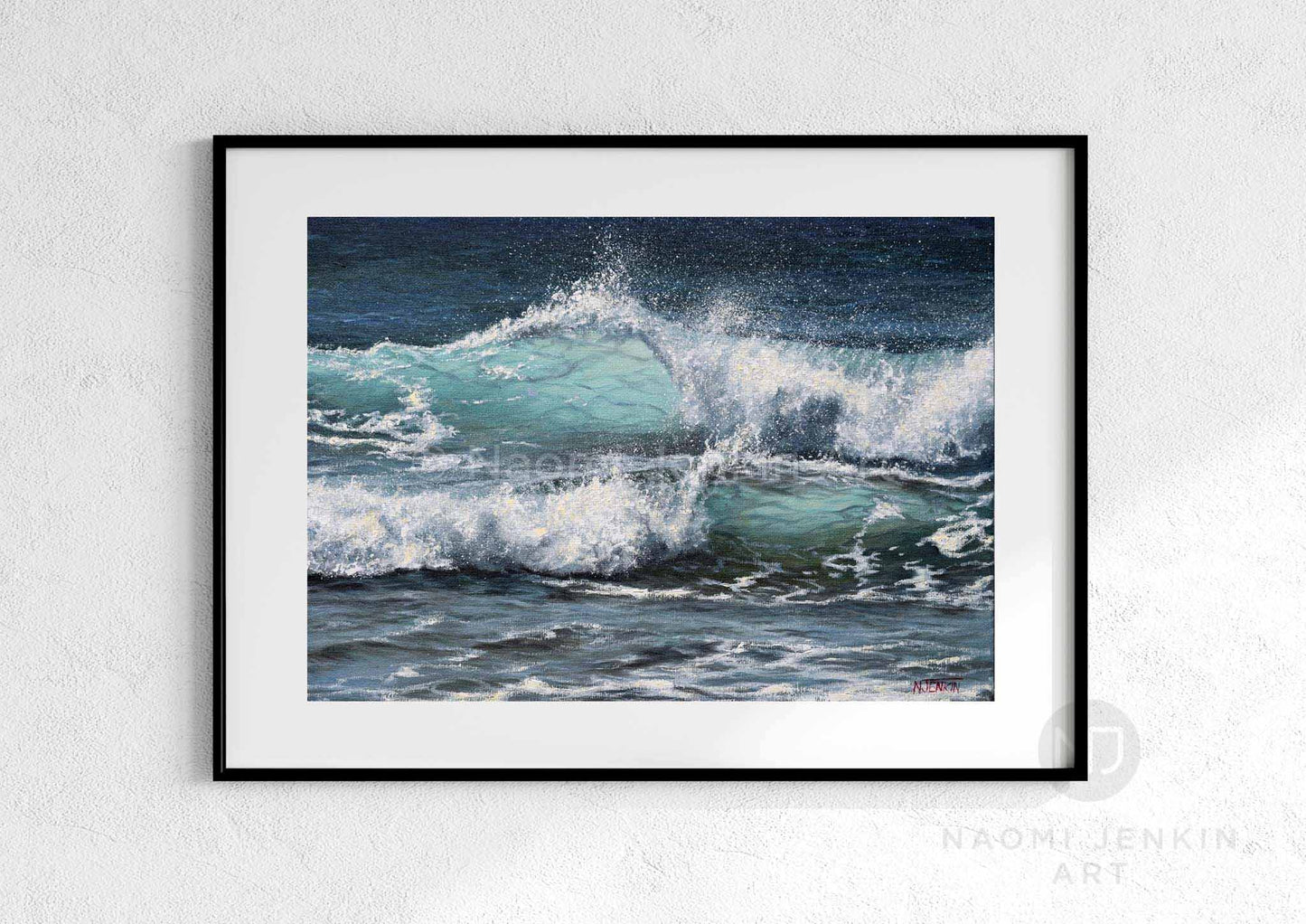 Wave prints by seascape artist Naomi Jenkin Art.