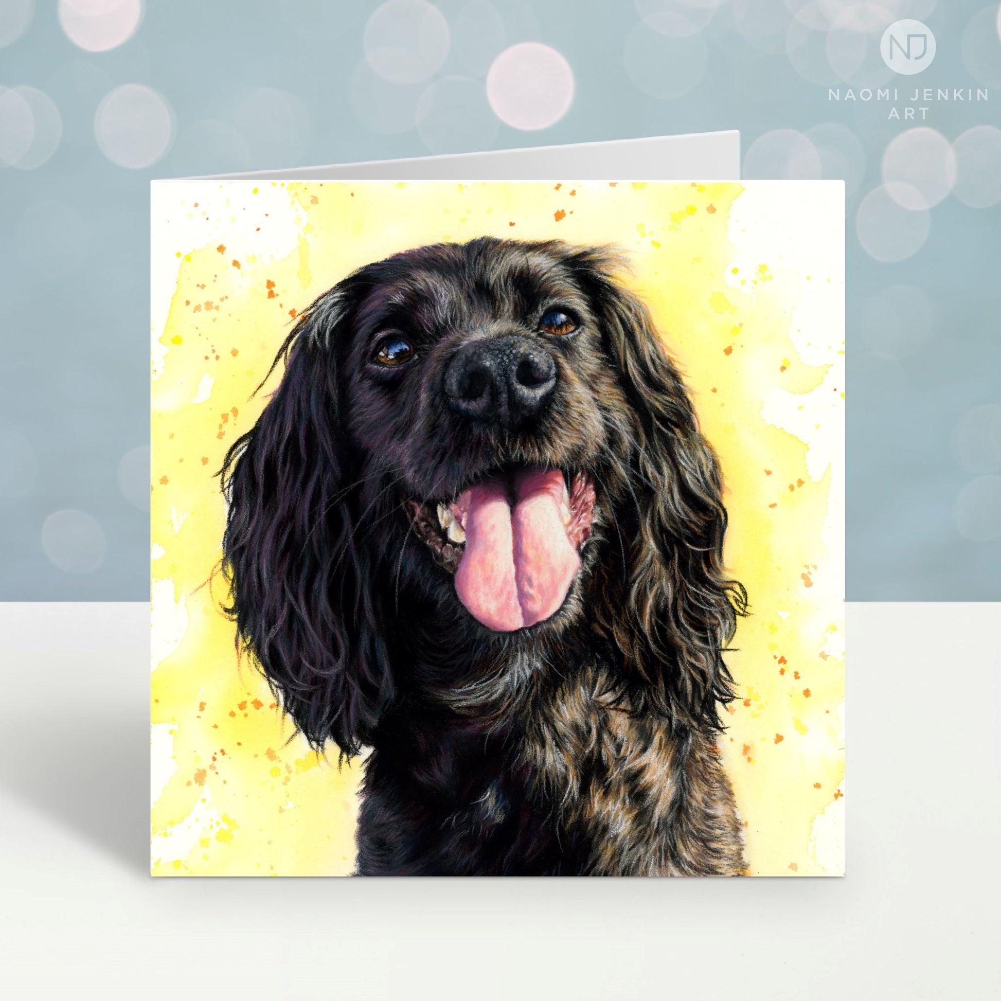 Cocker Spaniel greeting card by Naomi Jenkin Art