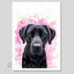 Dog art print of a black Labrador from Naomi Jenkin Art. 