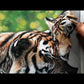 Process video of the original 'Devotion' tiger painting by Naomi Jenkin