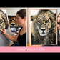 See wildlife artist Naomi Jenkin create her original lion drawing "Warrior" in pastels.