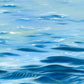 Close up of 'Serenity' - an original seascape painting of calm water reflections by Naomi Jenkin. 