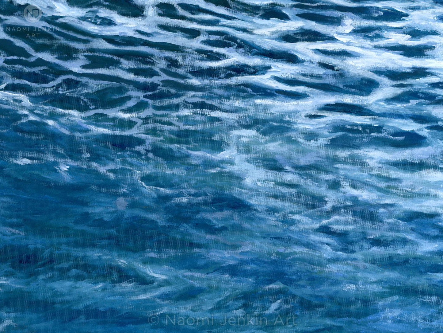 Close up of 'Wild Atlantic', an original seascape painting by Naomi Jenkin.