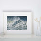 Froth and Spray' seascape print by artist Naomi Jenkin Art in a white frame