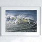 Framed 'Ocean Turmoil' seascape art print by Naomi Jenkin Art