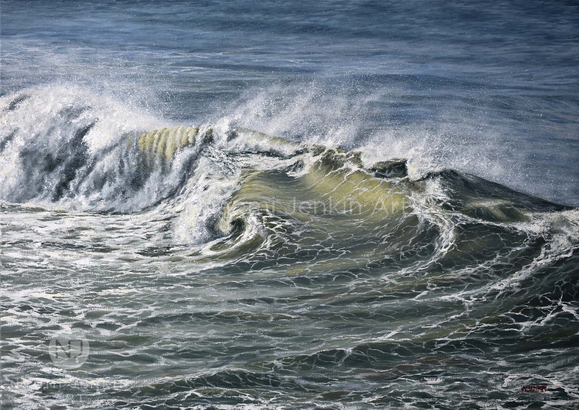 Close up of a dramatic sea setting from the seascape print 'Ocean Turmoil'