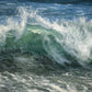 Close up of sea spray painting by seascape artist Naomi Jenkin