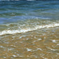 Close-up detail of 'Constantine Bay Shoreline' seascape oil painting by Naomi Jenkin.