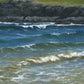 Close-up detail of 'Constantine Bay Shoreline' seascape oil painting by Naomi Jenkin.