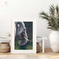 Framed elephant art "Elephant of the Forest" by wildlife artist Naomi Jenkin. 