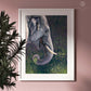 Framed Asian elephant drawing by Naomi Jenkin Art titled "Elephant of the Forest"