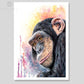 Colourful limited edition chimpanzee art print "Kindred Spirit" by Naomi Jenkin Art