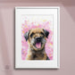 Framed Border Terrier dog art print from an original artwork by Naomi Jenkin.