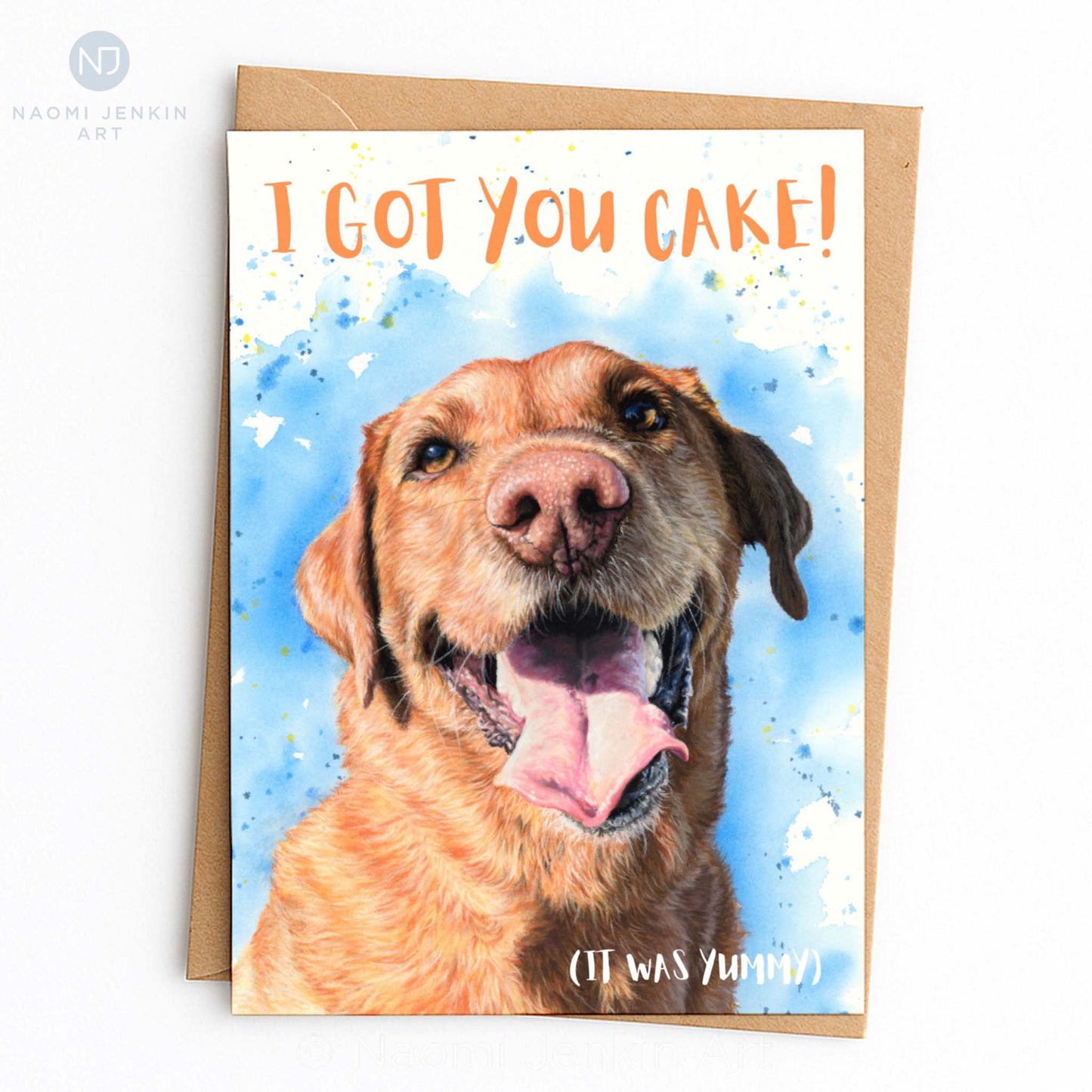 Labrador birthday card by Naomi Jenkin Art.