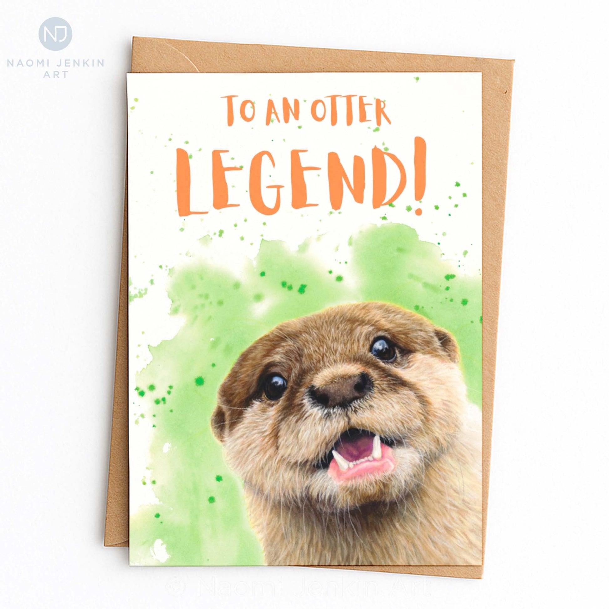 To An Otter Legend - Otter Card by Naomi Jenkin Art.