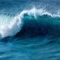 'Clean Break' oil painting of a clean breaking wave, painted in oil paints on canvas by Naomi Jenkin Art. 