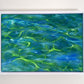 Ripples - original oil painting of shallow water by Naomi Jenkin. Framed in a white wooden tray frame.