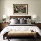 Framed original tiger painting 'Allegiance' in a bedroom setting by Naomi Jenkin Art