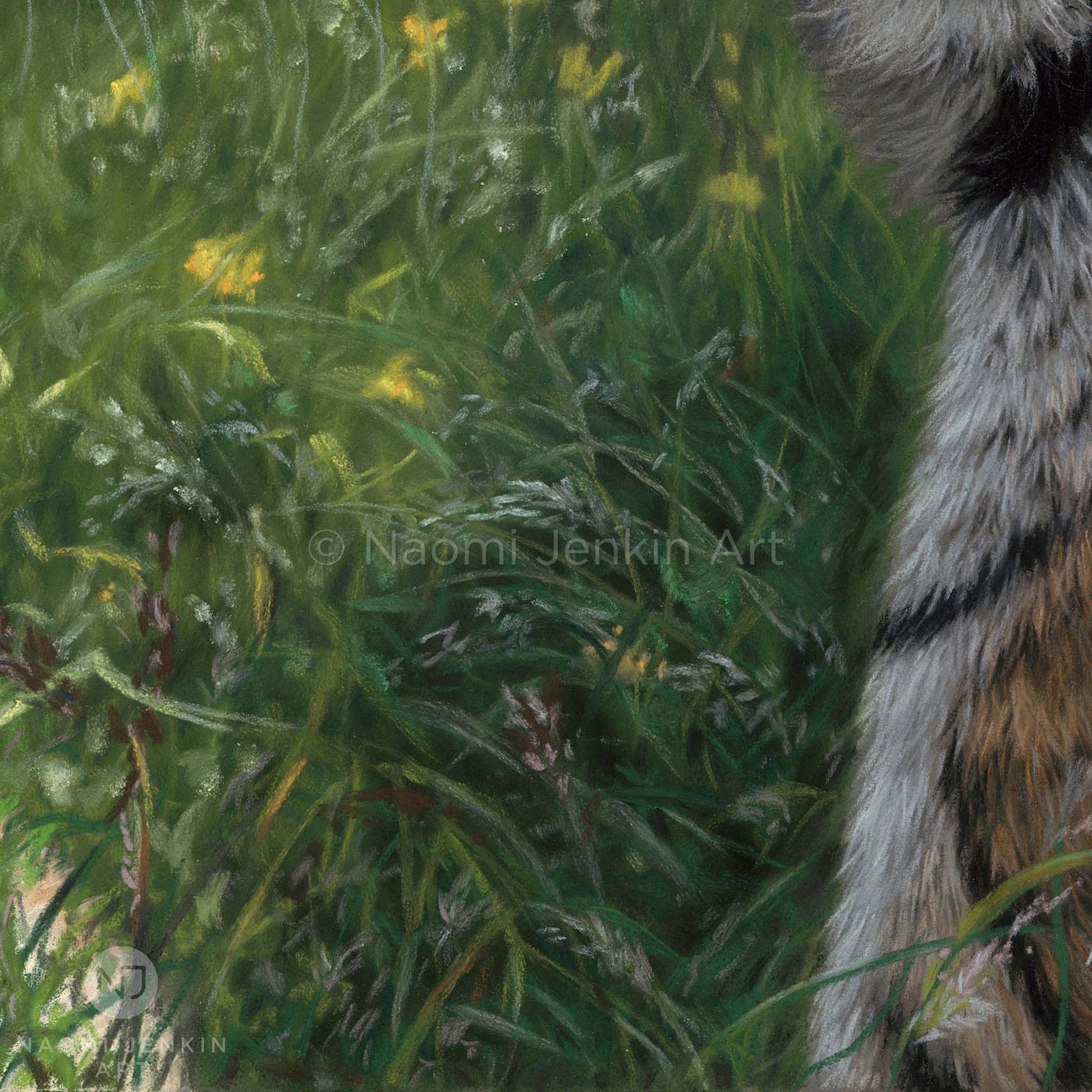Detailed close up of a tiger painting "Allegiance" by wildlife artist Naomi Jenkin