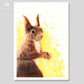 Red squirrel art print of a drawing by Naomi Jenkin Art. 