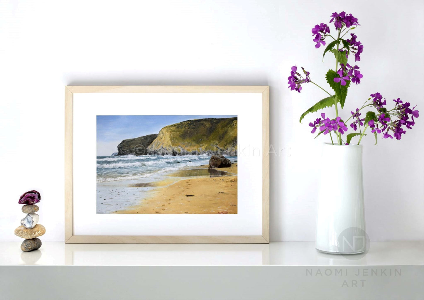 Fine art beach print of Watergate Bay by seascape artist Naomi Jenkin