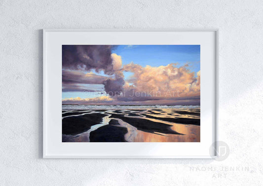 Seascape print 'Early Morning Reflections' by Naomi Jenkin Art