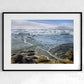 Seascape print of Watergate Bay titled 'Incoming Tide' by artist Naomi Jenkin Art in a black frame