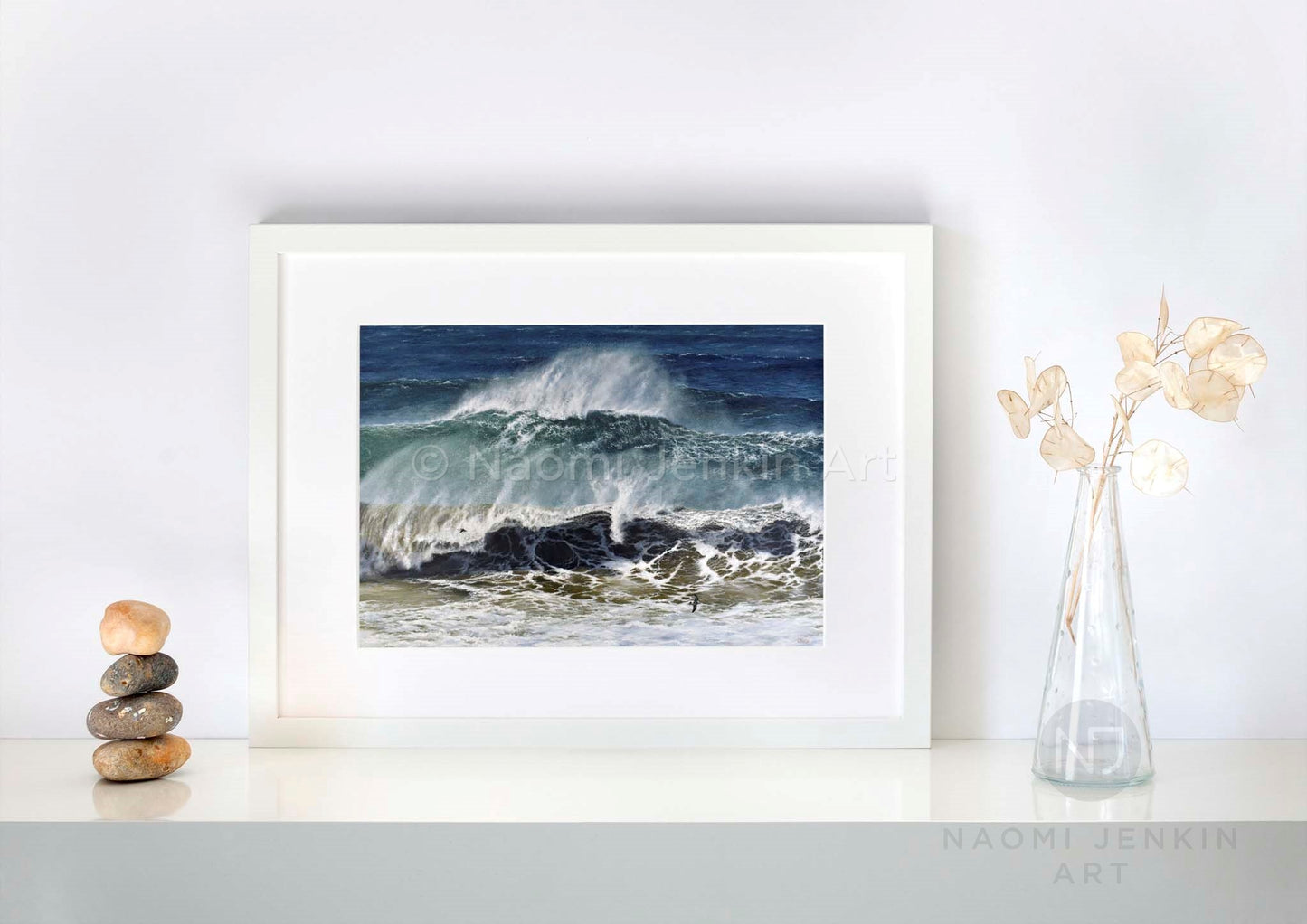 Fine art print of seascape painting 'Raging Seas' by Naomi Jenkin Art