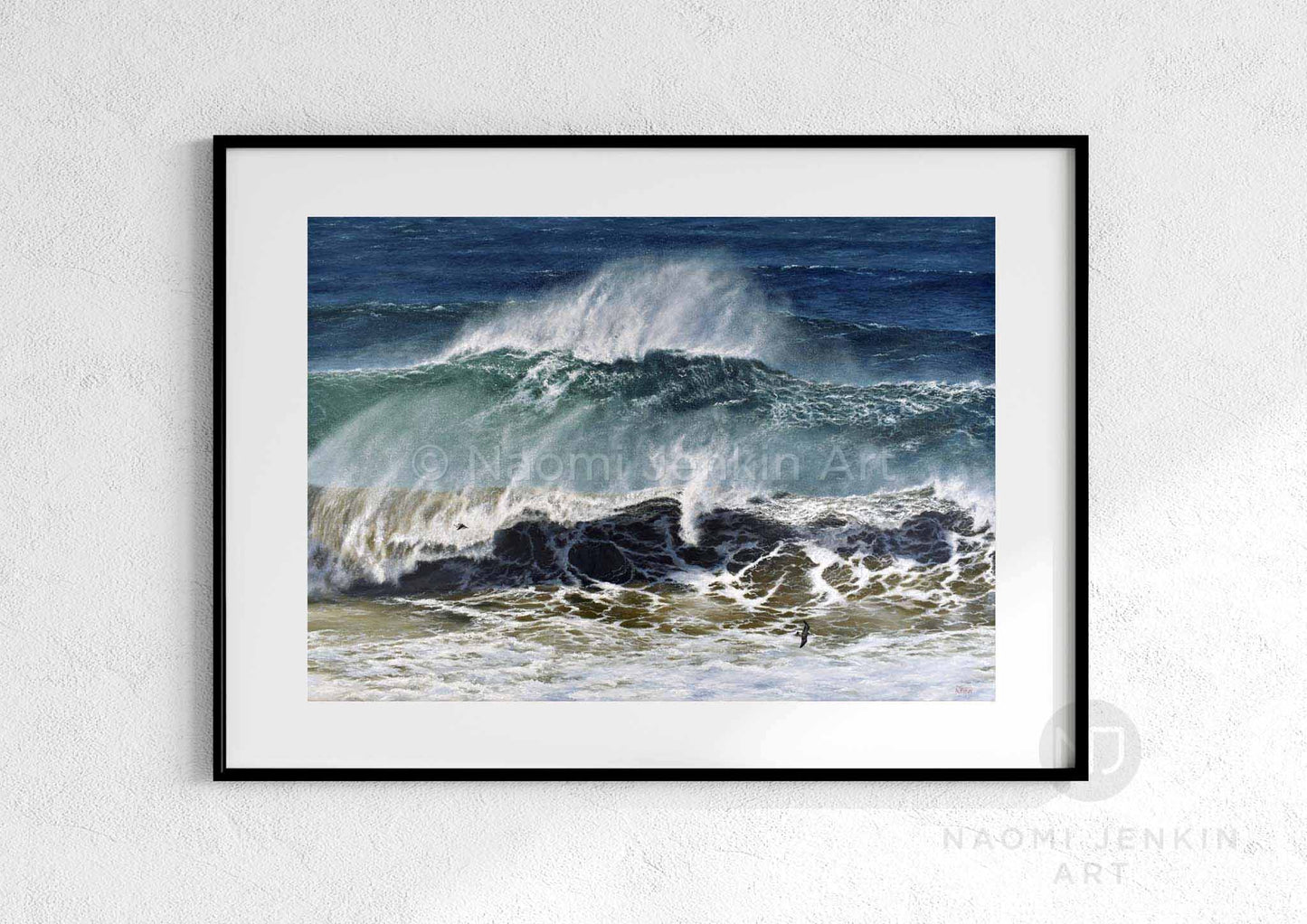 'Raging Seas' seascape print by artist Naomi Jenkin