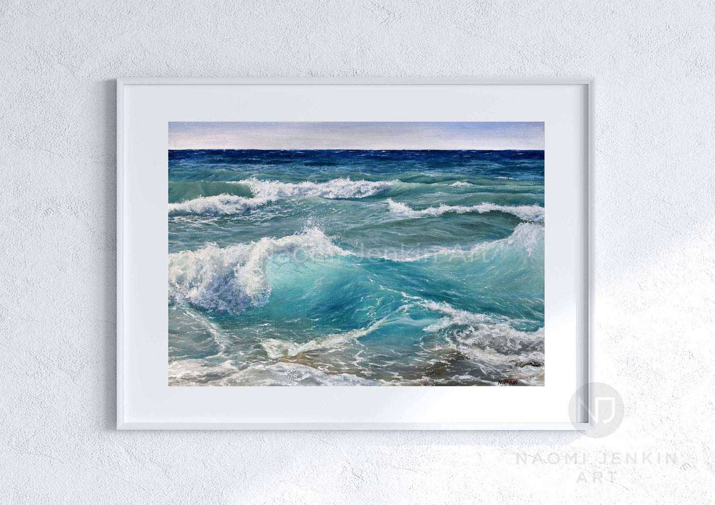 Seascape print 'Shades of Ocean Blue' by artist Naomi Jenkin Art