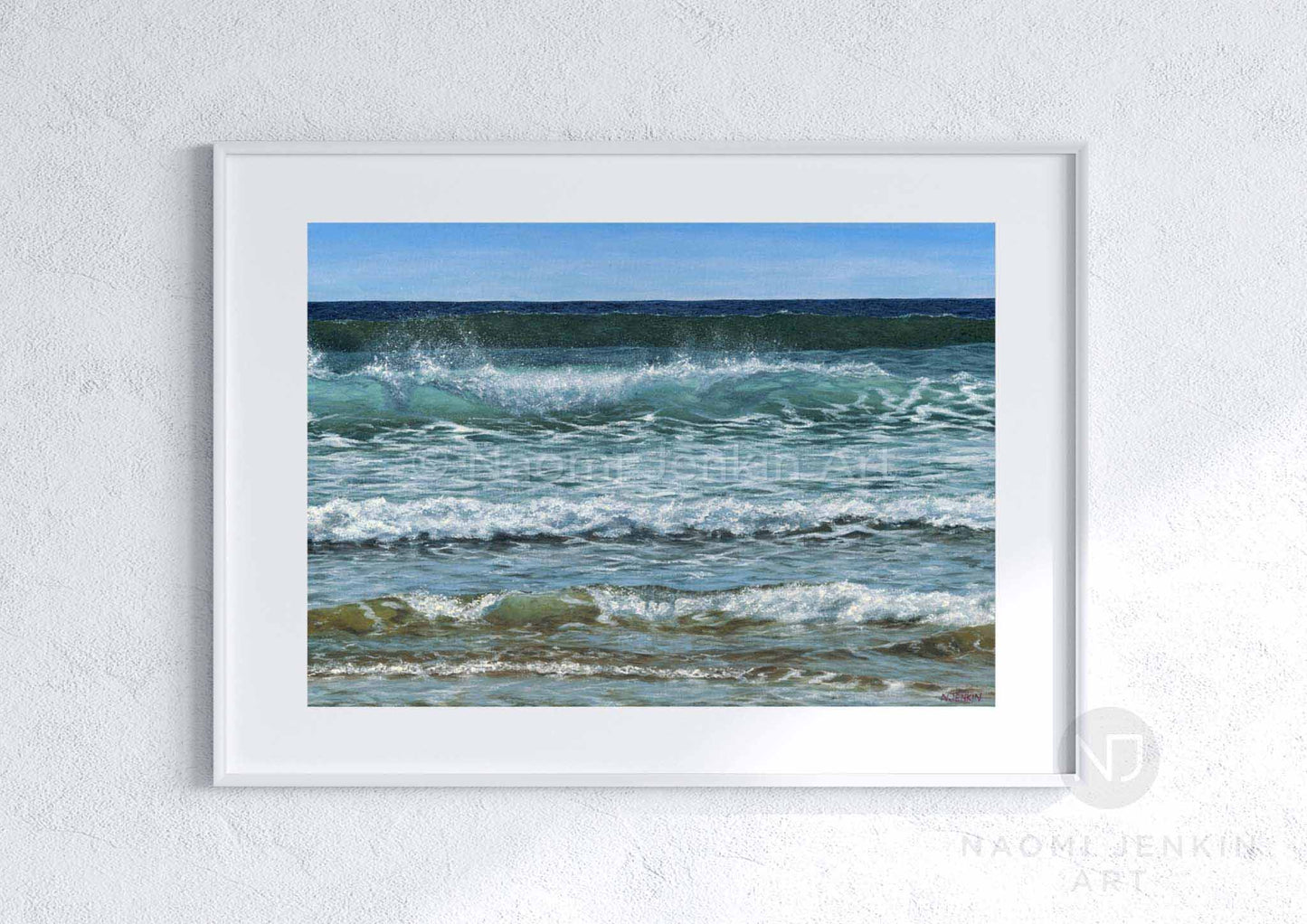 Wave print 'Summer Surf' by seascape artist Naomi Jenkin Art