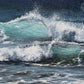 Close up of a breaking wave painting taken from the print 'Sunlit Surf'