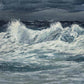 Close up seascape print titled 'Whipping Up a Storm' by artist Naomi Jenkin Art
