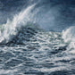 Close up of a swirling and crashing wave from the seascape print 'Wind Whipped' 