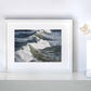 Seascape print 'Winter Swell' by Naomi Jenkin Art in a white frame