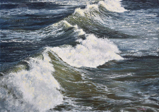 Moody and captivating seascape print by artist Naomi Jenkin Art