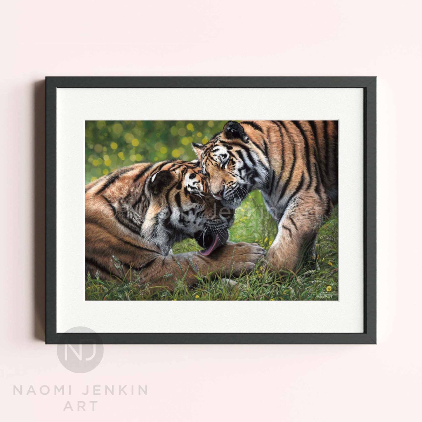 Framed tiger art print by Naomi Jenkin Art