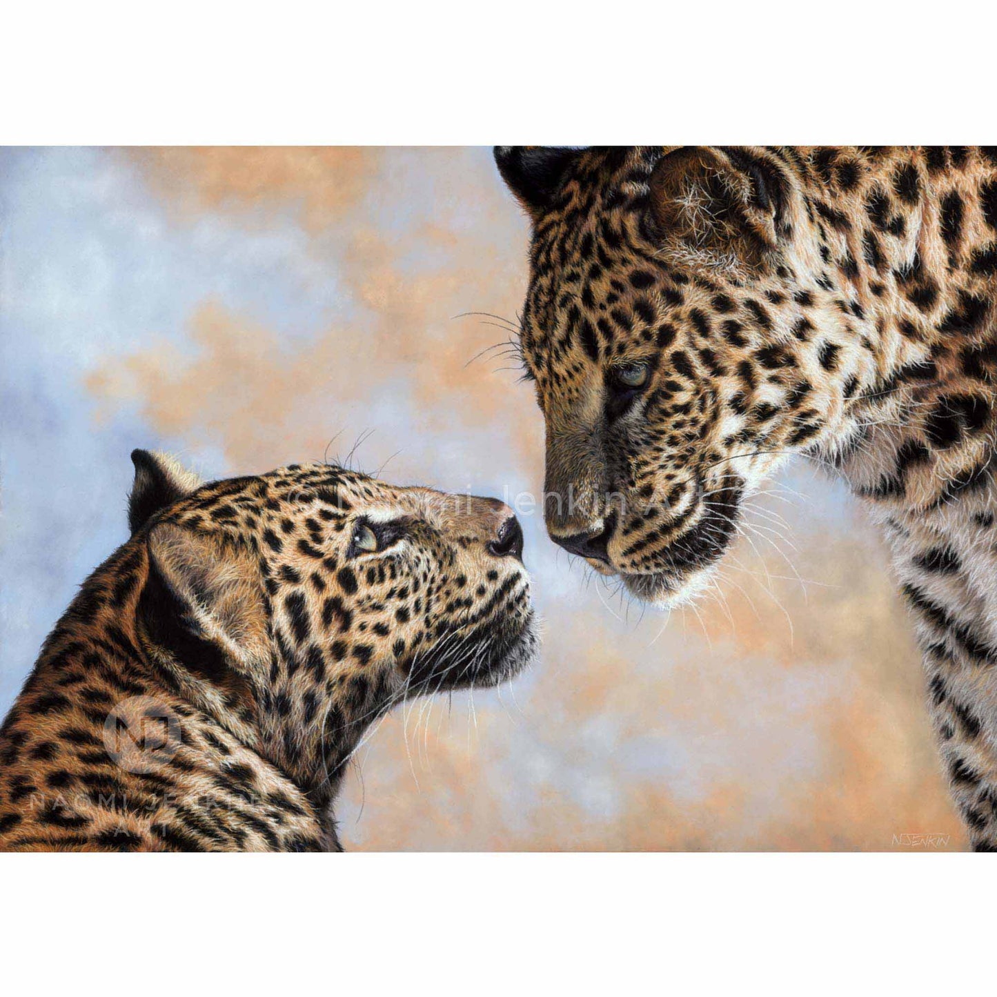 Original leopard painting by wildlife artist Naomi Jenkin Art